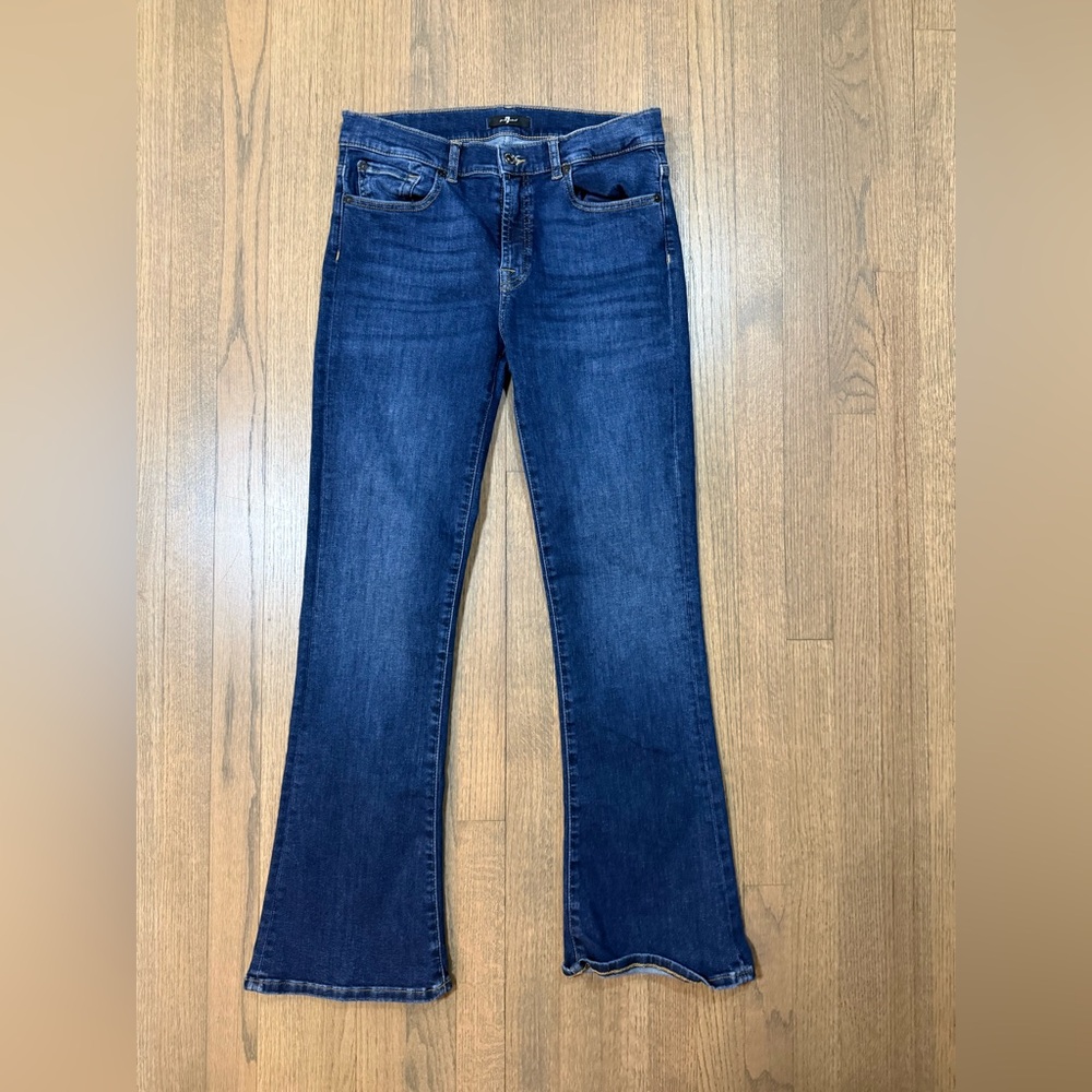 7 For All Mankind Tailorless Bootcut Dark Blue Jeans-Size 31 - Picture 1 of 15